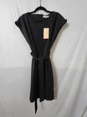 OF/Mercer Black Belted Shift Dress M NWT Minimalist Career Cocktail New York